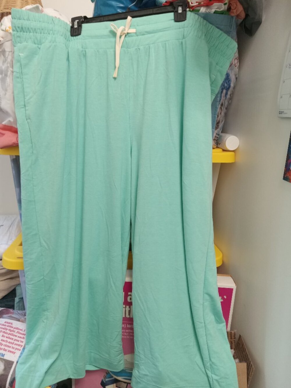 Womens 3X Tek Gear One the Go Green High Waist French Terry Crop Pants